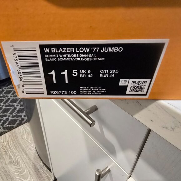 Nike Blazer Low 77 Jumbo FZ6773-100 Sneakers Men's Navy White Lifestyle Shoes 10 - Picture 9 of 13